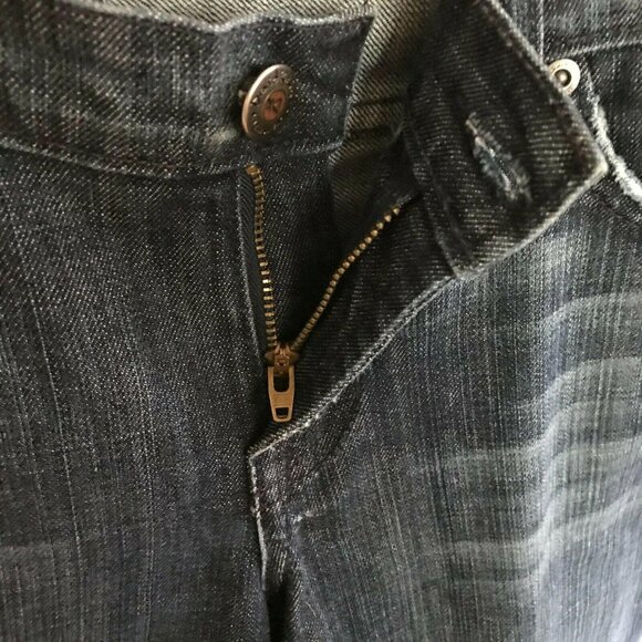David Kahn Jeans Women's Bootcut Size 27 Dark Wash Blue Distressed Denim - Picture 8 of 11